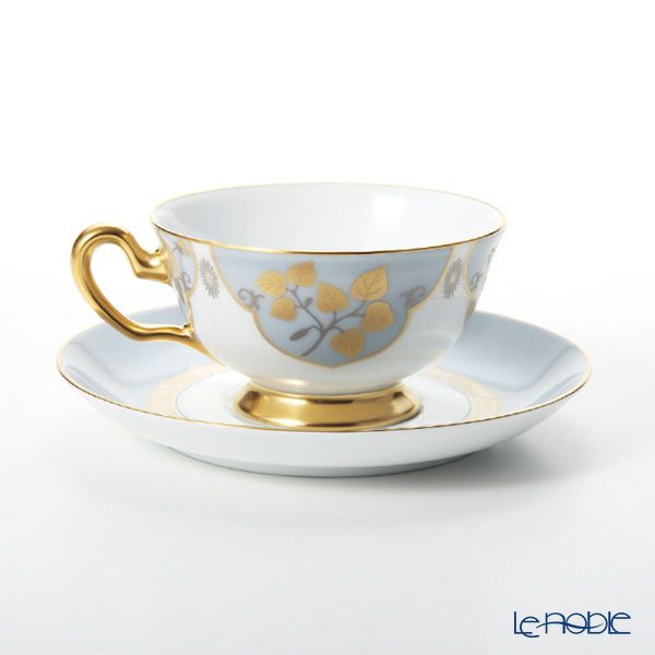 大倉陶園 鳳凰榮白樺紋 碗皿ペアセット 6CR／A946-1