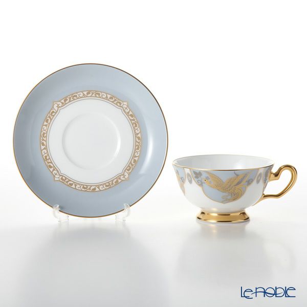 大倉陶園 鳳凰榮白樺紋 碗皿ペアセット 6CR／A946-1