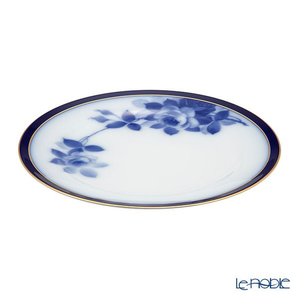 大倉陶園 100周年記念 ブルーローズ ミート皿 26cm 8011R／1H