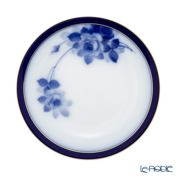 大倉陶園 100周年記念 ブルーローズ ケーキ皿 20cm 8011R／3H	
