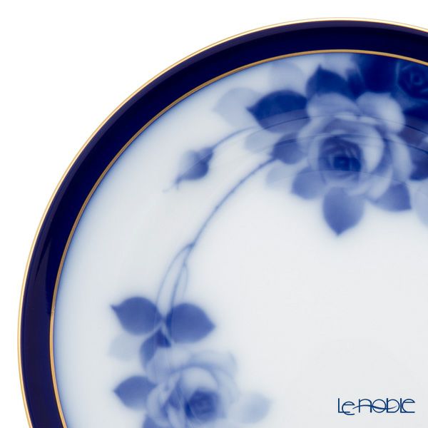 大倉陶園 100周年記念 ブルーローズ ケーキ皿 20cm 8011R／3H	