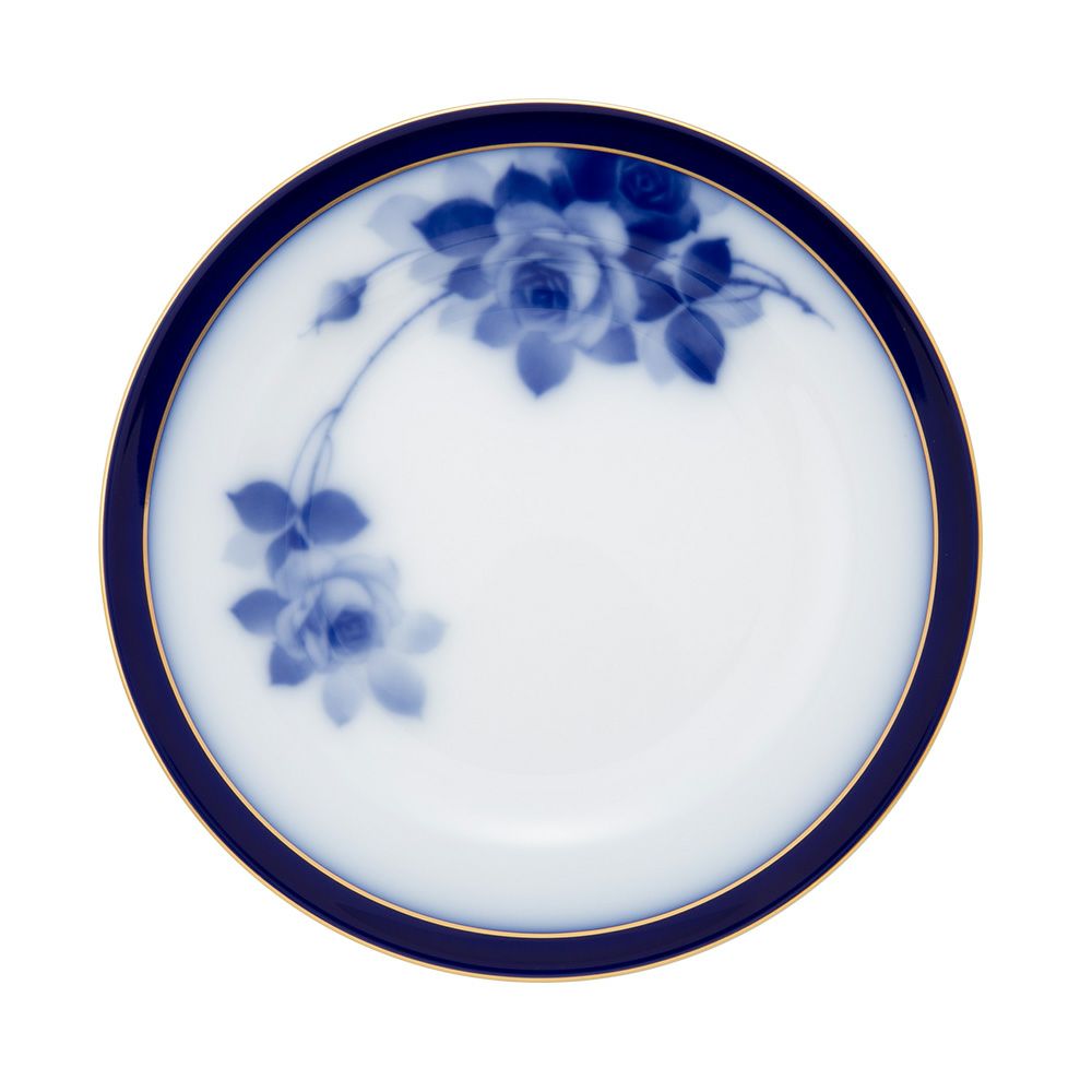 大倉陶園 100周年記念 ブルーローズ ケーキ皿 20cm 8011R／3H	
