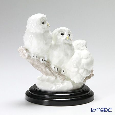ノリタケ スタジオコレクション AC182／K122 置物 ふくろう三兄弟 H14.5cm（台付）
