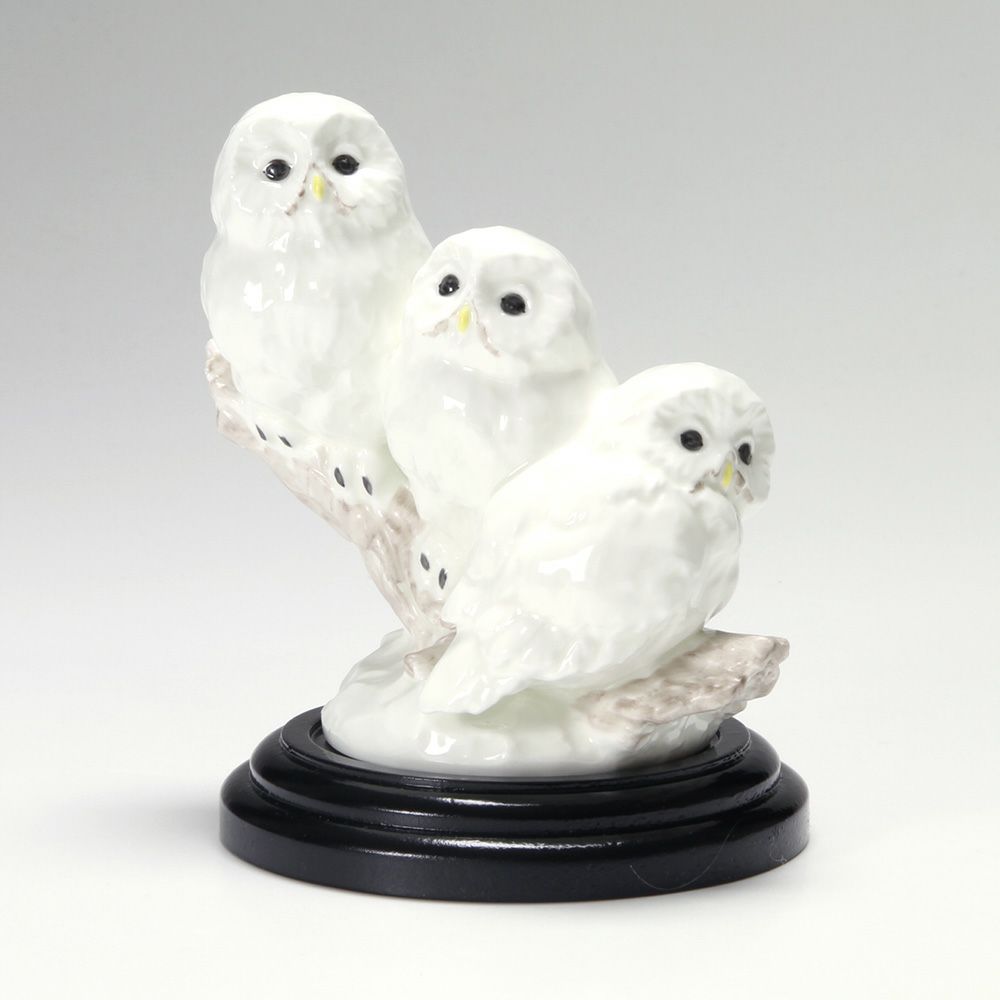 ノリタケ スタジオコレクション AC182／K122 置物 ふくろう三兄弟 H14.5cm（台付）