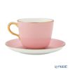 大倉陶園 色蒔き ティーカップ＆ソーサー／モーニング碗皿 295ml ピンク 1091-1／26C