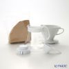 ハリオ V60用 セラミックドリッパー02セット XVDD-3012W 1～4杯用 【計量スプーン＆ペーパーフィルター 100枚付】