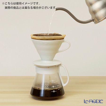 ハリオ V60用 セラミックドリッパー02セット XVDD-3012W 1～4杯用 【計量スプーン＆ペーパーフィルター 100枚付】
