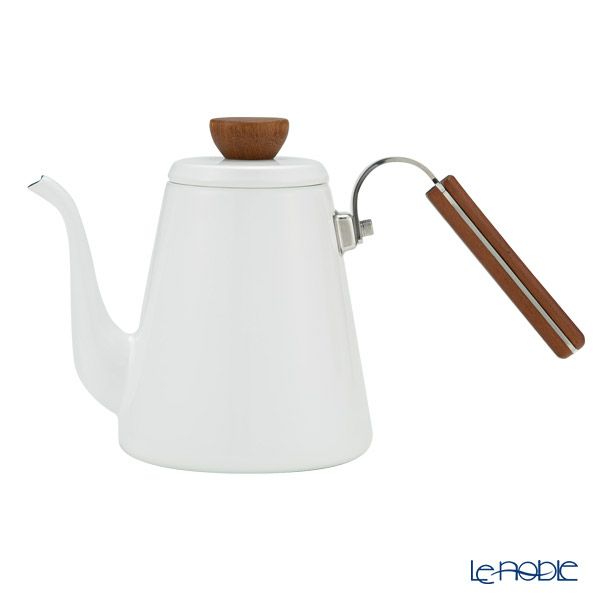 ハリオ ボナ・琺瑯ドリップケトル BDK-80-W 実用容量800ml【直火・IH用】