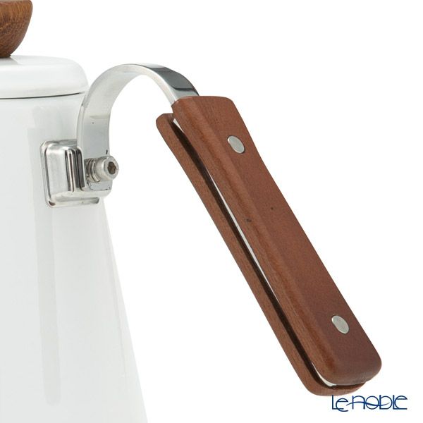 ハリオ ボナ・琺瑯ドリップケトル BDK-80-W 実用容量800ml【直火・IH用】