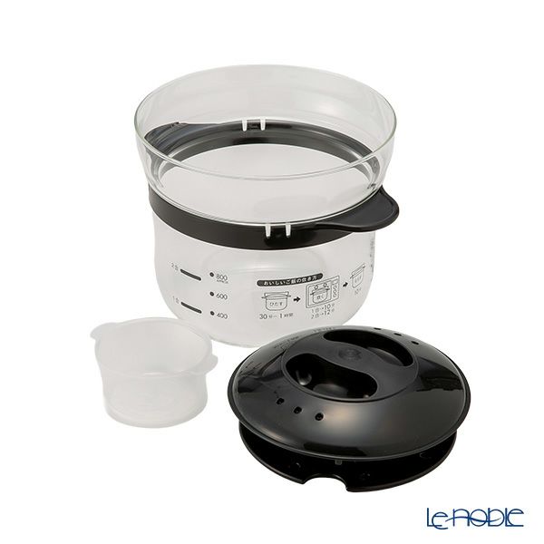 ハリオ ガラスのレンジご飯釜 1~2合用 計量カップ付き XRCN-2-B【電子レンジ用】