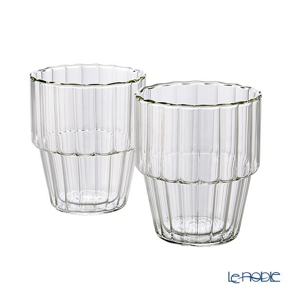 ハリオ ダブルウォールスタックグラス ライン 2個セット 300ml HWS-4012-M