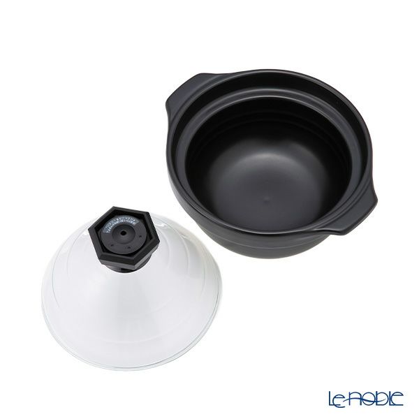 ハリオ フタがガラスのご飯釜 2-3合用 GNR-200-B-W【直火用】