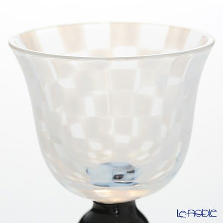 廣田硝子 大正浪漫硝子 TR-12-1B 酒盃 市松 黒 60ml 低