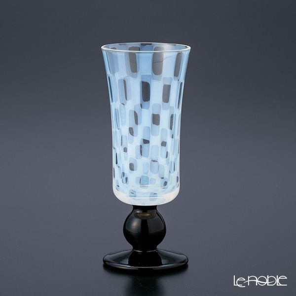 廣田硝子 大正浪漫硝子 TR-20-1B 酒盃 市松 黒 90ml 高