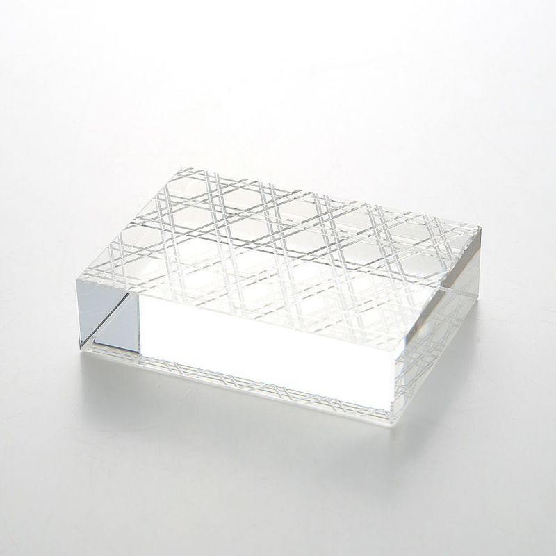 廣田硝子 切子紋様文鎮 六角籠目 EDO-21