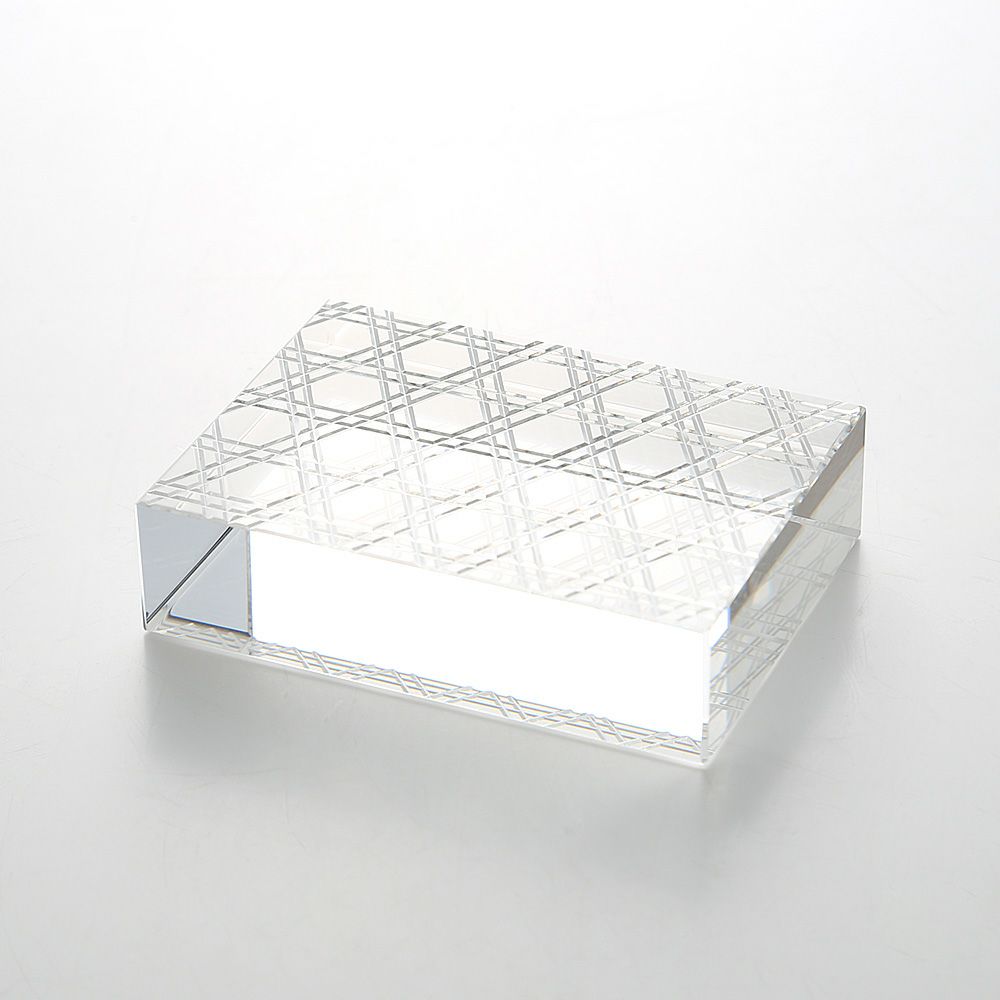 廣田硝子 切子紋様文鎮 六角籠目 EDO-21