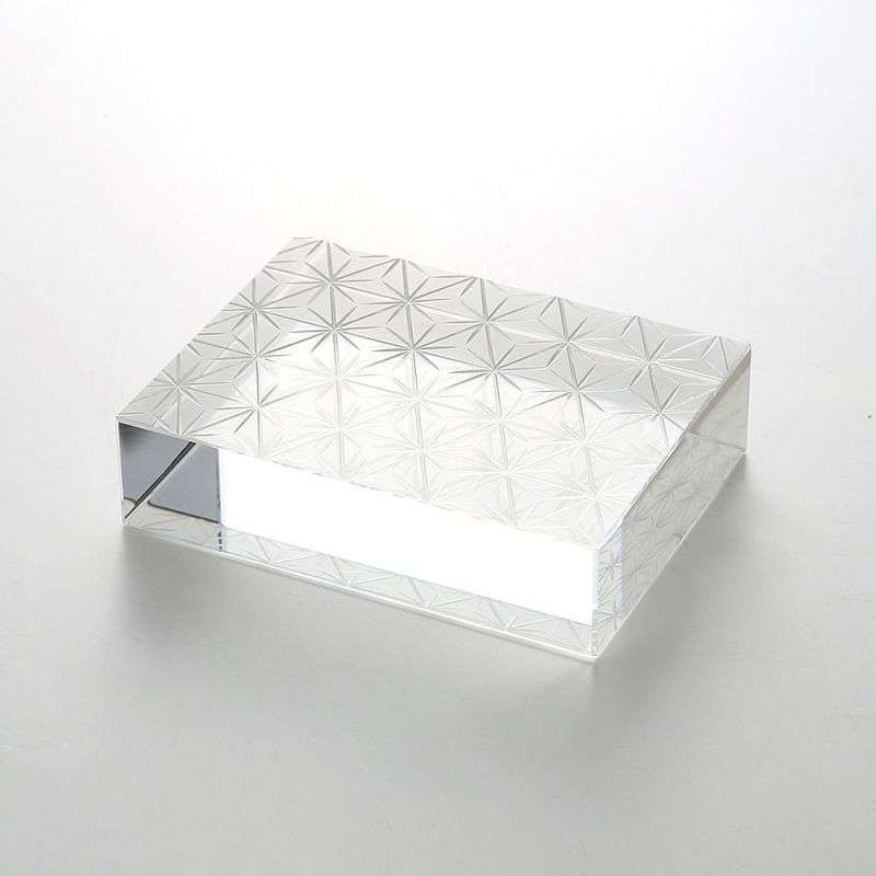 廣田硝子 切子紋様文鎮 麻の葉 EDO-23