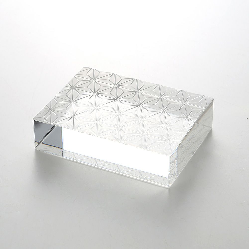 廣田硝子 切子紋様文鎮 麻の葉 EDO-23