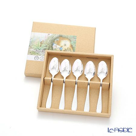 ピーターラビット PR-0250 皿中レーザー ティースプーン（銀仕上） 5本セット