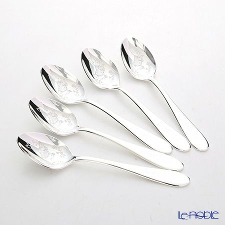 ピーターラビット PR-0250 皿中レーザー ティースプーン（銀仕上） 5本セット