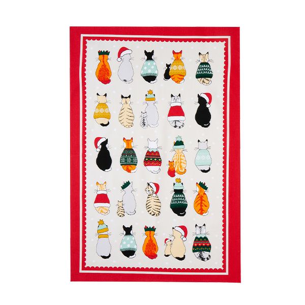 アルスターウィーバーズ クリスマスキャッツ（クリスマス） ティータオル コットン