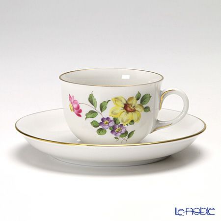 アウガルテン（AUGARTEN） シンプルブーケ（5052A） スイセン モカカップ＆ソーサー 80ml（001）