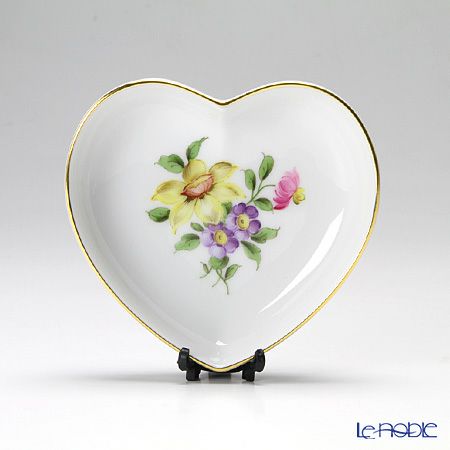 アウガルテン（AUGARTEN） シンプルブーケ（5052A） スイセン ハートディッシュ 10cm（862）