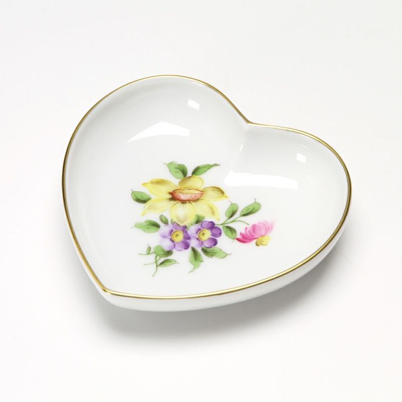 アウガルテン（AUGARTEN） シンプルブーケ（5052A） スイセン ハートディッシュ 10cm（862）