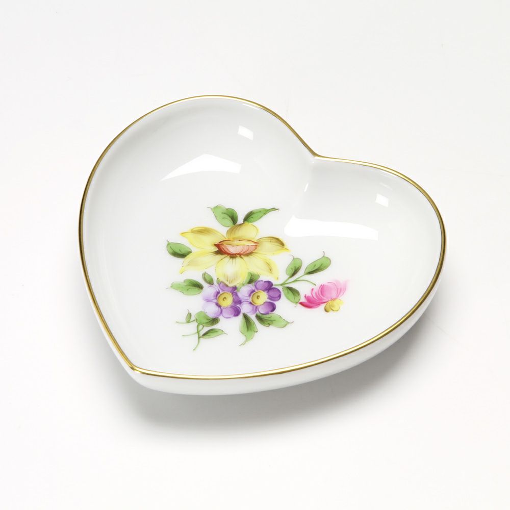 アウガルテン（AUGARTEN） シンプルブーケ（5052A） スイセン ハートディッシュ 10cm（862）