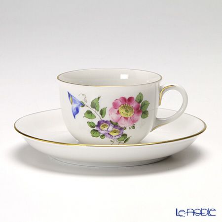 アウガルテン（AUGARTEN） シンプルブーケ（5052B） 野バラ モカカップ＆ソーサー 80ml（001）