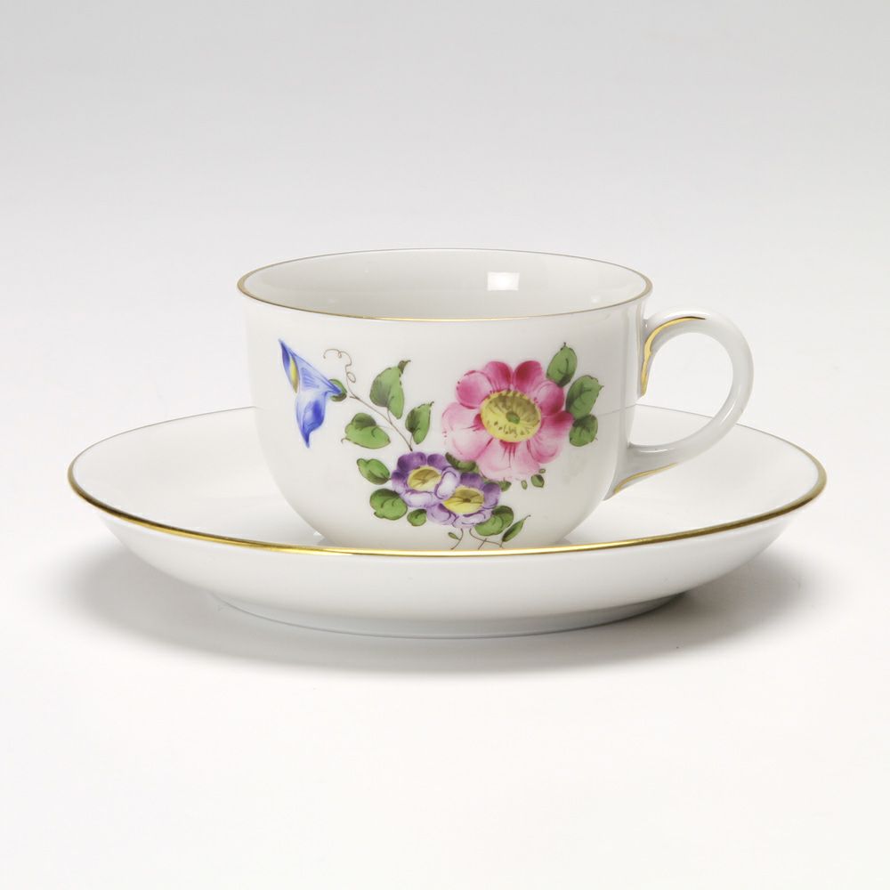 アウガルテン（AUGARTEN） シンプルブーケ（5052B） 野バラ モカカップ＆ソーサー 80ml（001）