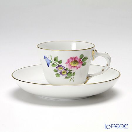 アウガルテン（AUGARTEN） シンプルブーケ（5052B） 野バラ モカカップ＆ソーサー ロココ（070）