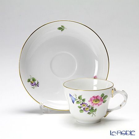 アウガルテン（AUGARTEN） シンプルブーケ（5052B） 野バラ モカカップ＆ソーサー ロココ（070）