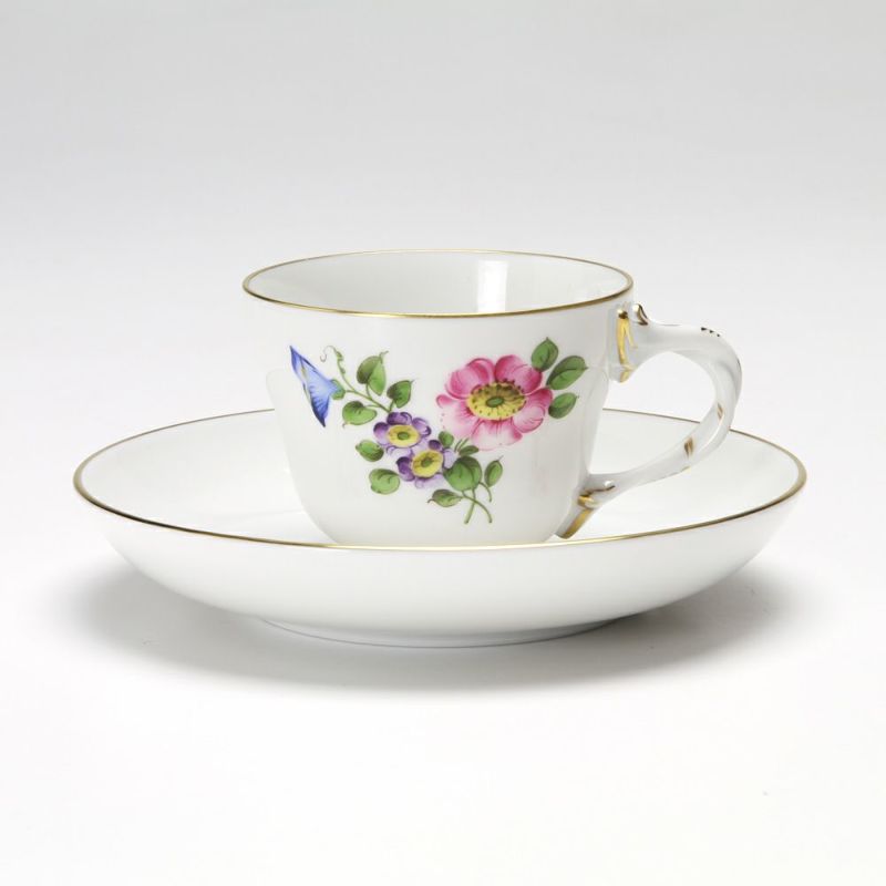 アウガルテン（AUGARTEN） シンプルブーケ（5052B） 野バラ モカカップ＆ソーサー ロココ（070）