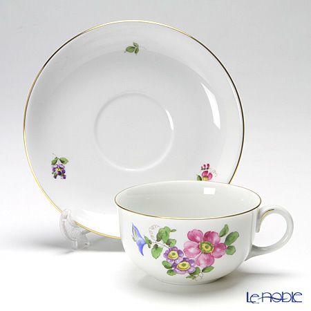 アウガルテン（AUGARTEN） シンプルブーケ（5052B） 野バラ ティーカップ＆ソーサー（S） 200ml（001）