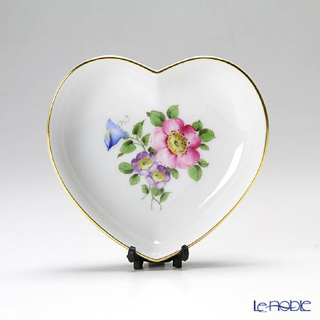 アウガルテン（AUGARTEN） シンプルブーケ（5052B） 野バラ ハートディッシュ 10cm（862）