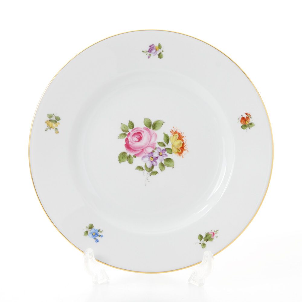 アウガルテン（AUGARTEN） シンプルブーケ（5052C） ピンクのバラ プレート 20cm（001）