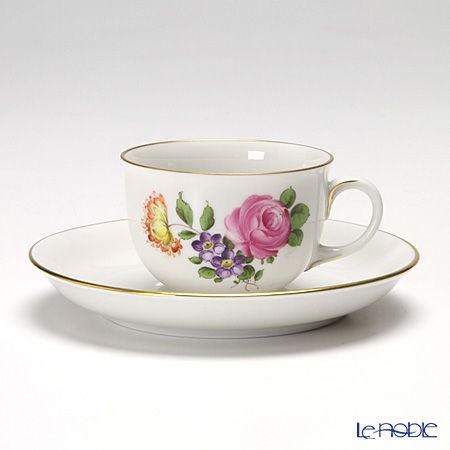 アウガルテン（AUGARTEN） シンプルブーケ（5052C） ピンクのバラ モカカップ＆ソーサー 80ml（001）