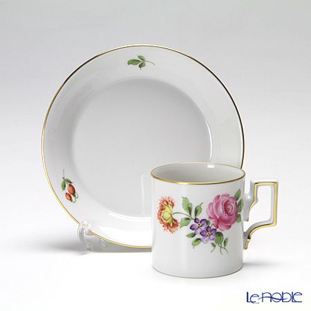 アウガルテン（AUGARTEN） シンプルブーケ（5052C） ピンクのバラ モカカップ＆ソーサー ハプスブルク（059）