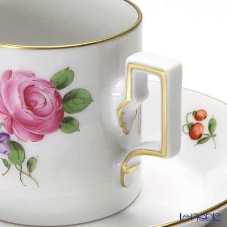 アウガルテン（AUGARTEN） シンプルブーケ（5052C） ピンクのバラ モカカップ＆ソーサー ハプスブルク（059）