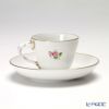 アウガルテン（AUGARTEN） シンプルブーケ（5052C） ピンクのバラ モカカップ＆ソーサー ロココ（070）