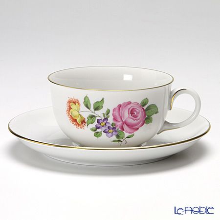 アウガルテン（AUGARTEN） シンプルブーケ（5052C） ピンクのバラ ティーカップ＆ソーサー（S） 200ml（001）