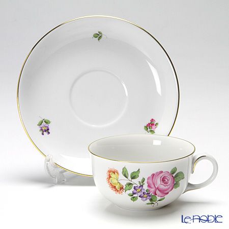 アウガルテン（AUGARTEN） シンプルブーケ（5052C） ピンクのバラ ティーカップ＆ソーサー（S） 200ml（001）