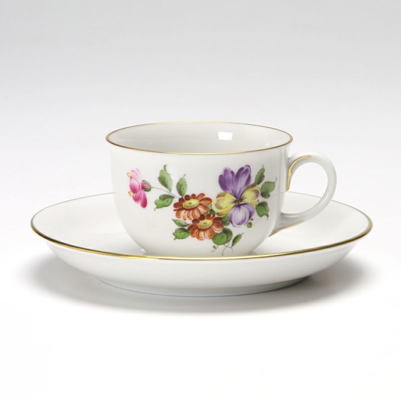 アウガルテン（AUGARTEN） シンプルブーケ（5052D） パンジー モカカップ＆ソーサー 80ml（001）