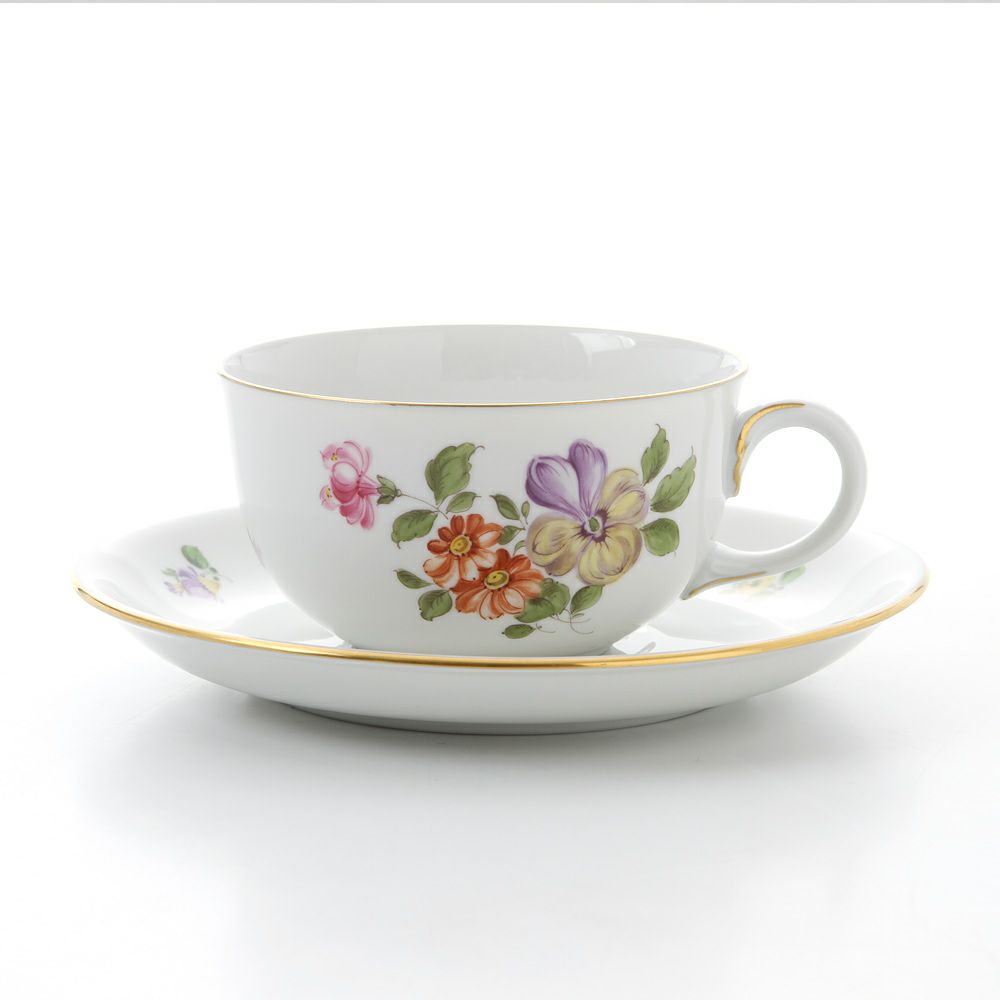 アウガルテン（AUGARTEN） シンプルブーケ（5052D） パンジー ティーカップ＆ソーサー（S） 200ml（001）