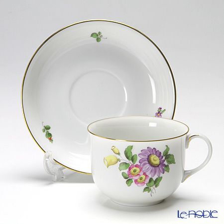 アウガルテン（AUGARTEN） シンプルブーケ（5052F） エゾギク（アスター） コーヒーカップ＆ソーサー 200ml（001）