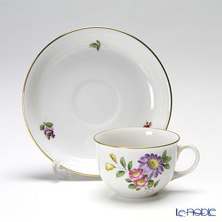 アウガルテン（AUGARTEN） シンプルブーケ（5052F） エゾギク（アスター） モカカップ＆ソーサー 80ml（001）