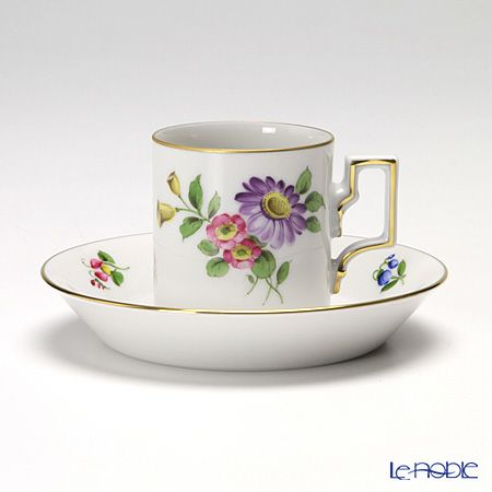 アウガルテン（AUGARTEN） シンプルブーケ（5052F） エゾギク（アスター） モカカップ＆ソーサー ハプスブルク（059）