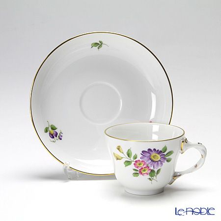 アウガルテン（AUGARTEN） シンプルブーケ（5052F） エゾギク（アスター） モカカップ＆ソーサー ロココ（070）