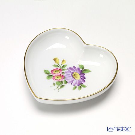 アウガルテン（AUGARTEN） シンプルブーケ（5052F） エゾギク（アスター） ハートディッシュ 10cm（862）